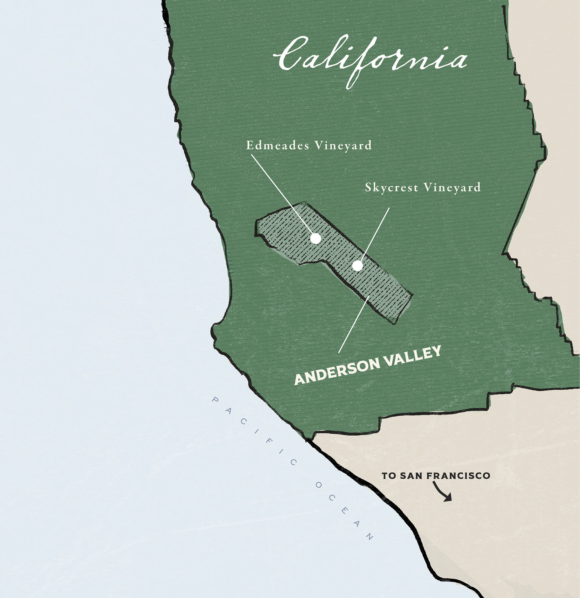 Map of Anderson Valley Map of Anderson Valley