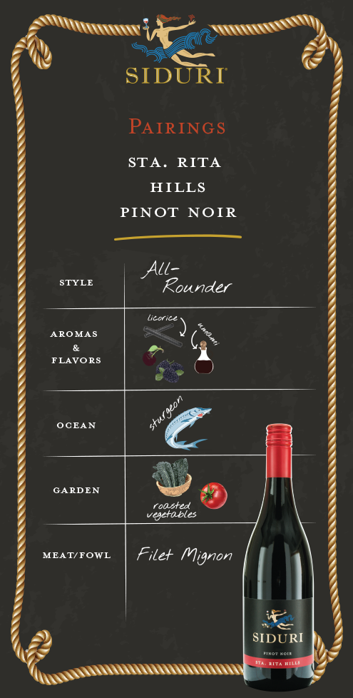Sta. Rita Hills Pinot Noir Wine Pairing Guide Sta. Rita Hills Pinot Noir Wine Pairing Guide