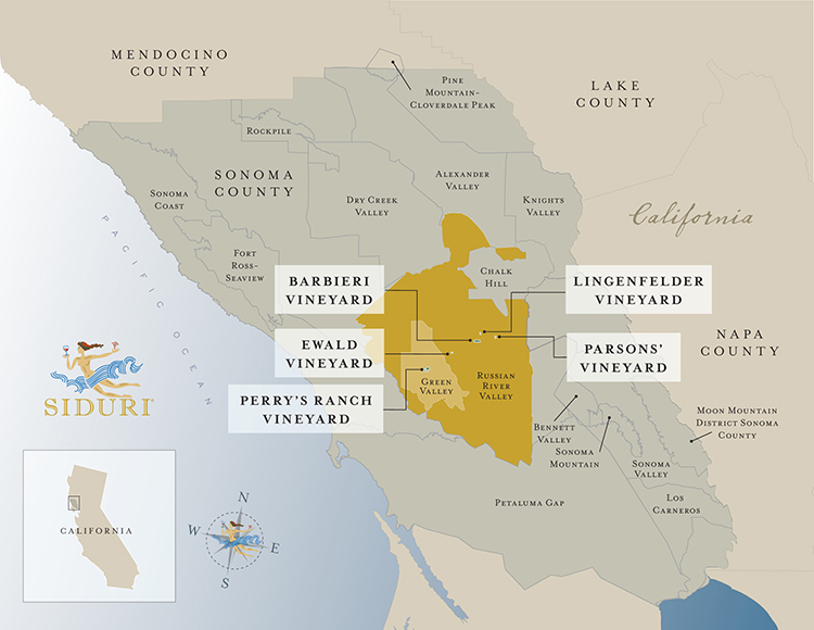 Russian River Valley Vineyard map