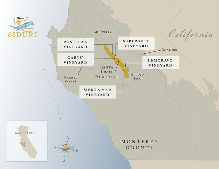 Santa Lucia Highlands Vineyard map