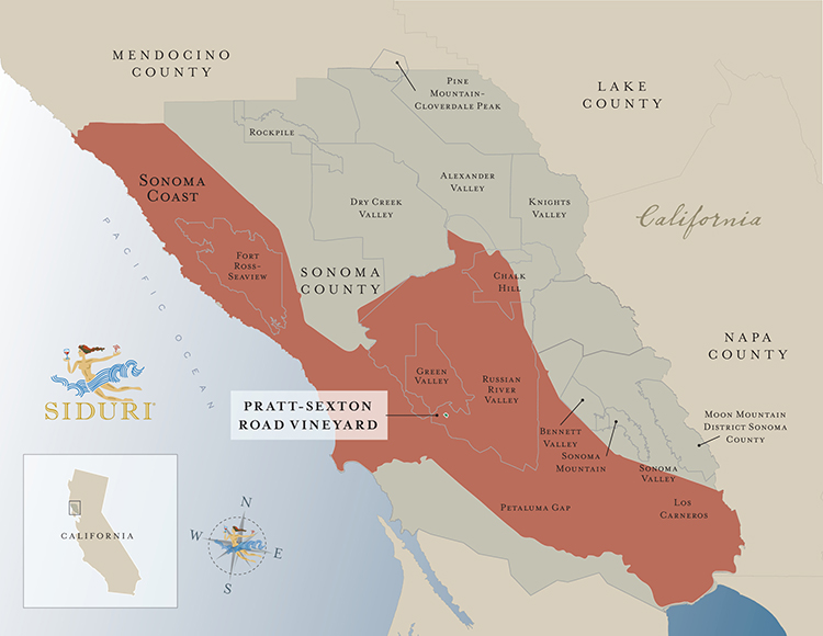 Sonoma Coast Vineyard map 