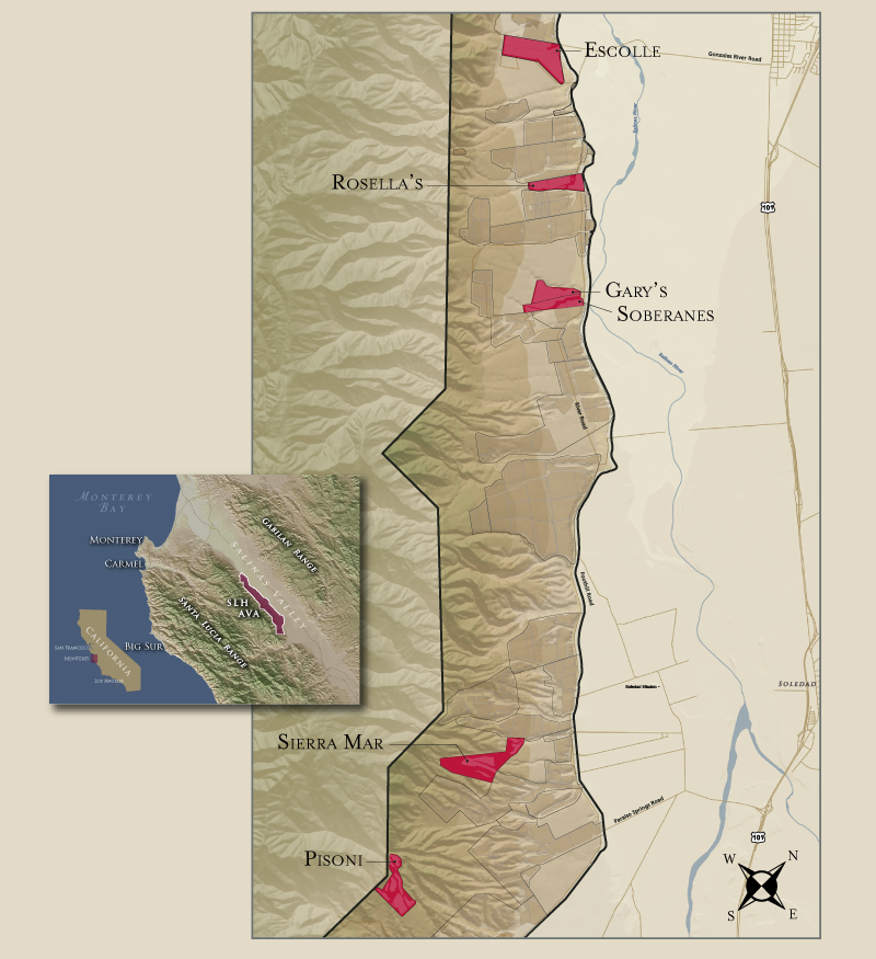 Santa Lucia Highlands map detail