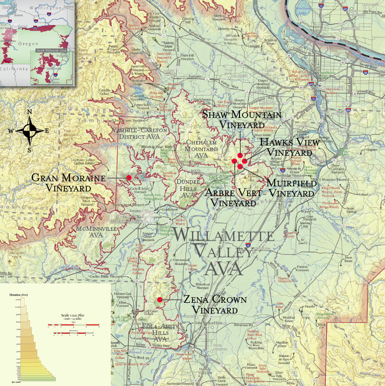 Willamette Valley map detail