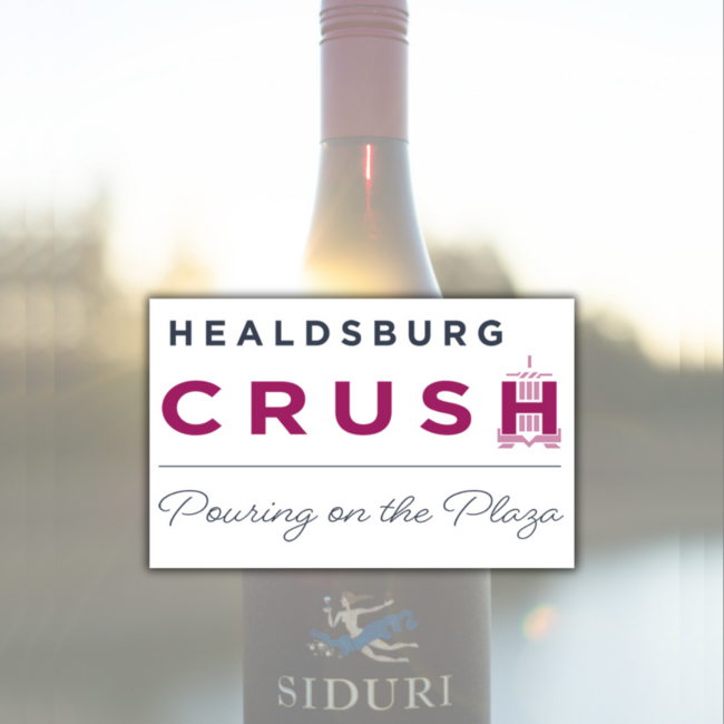 Creative of Siduri bottle with HBGC logo on top