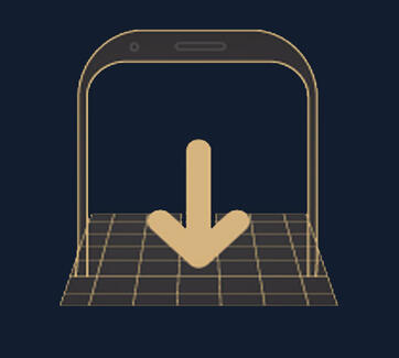 Illustration of a phone with a down-facing arrow