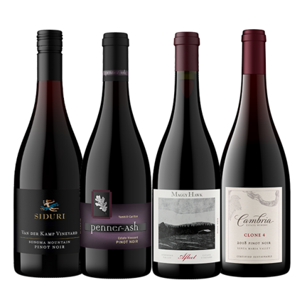 Pinots Along the Pacific pack bottle shots